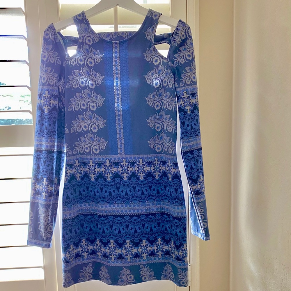 Free People Blue Patterned Dress